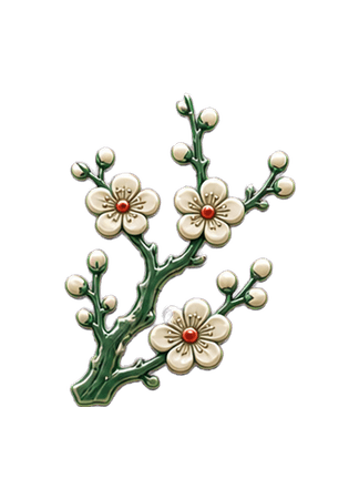 flower1 tile, Jade Glass set